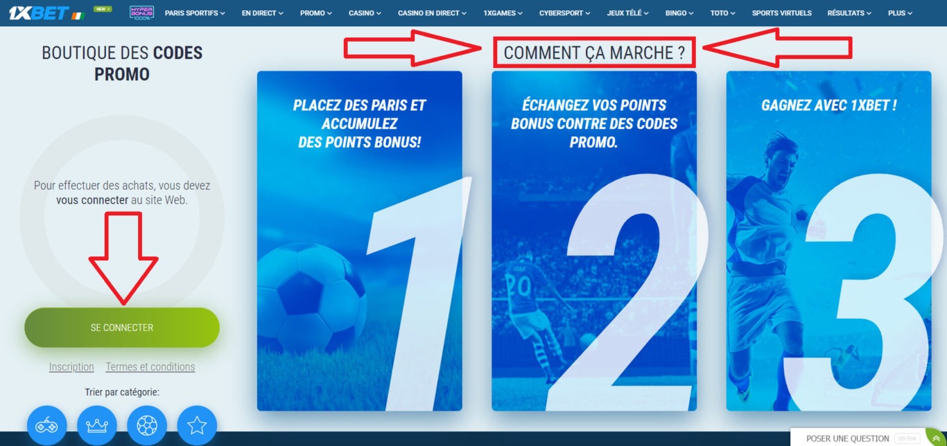 Les différents types de bonus 1xBet disponibles